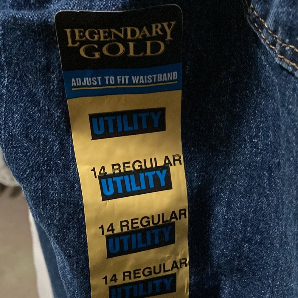 NWT, BOYS Sz 14 Wrangler Rustler Legendary Gold UTILITY JEANS, Adjustable Waist